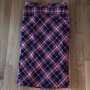 L.A.M.B. Wool Blend midi kick pleat skirt